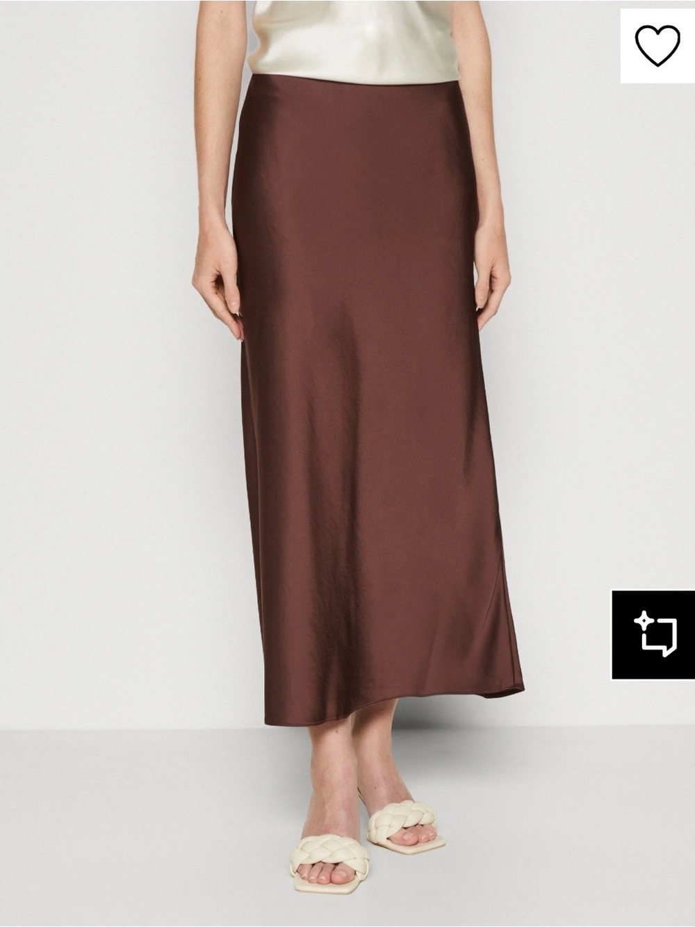 Abercrombie & Fitch Brown Satin Maxi Slip Skirt